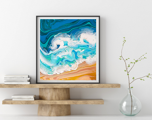 DecoArt Fluid Art Ready to Pour Acrylics in white, 8 oz bottle, suitable for creating vibrant fluid art paintings.