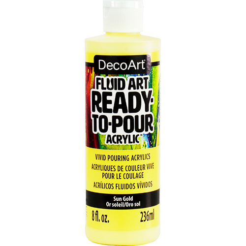 DecoArt Fluid Art Ready to Pour Acrylics in an 8 oz white color, ideal for artistic acrylic pouring projects