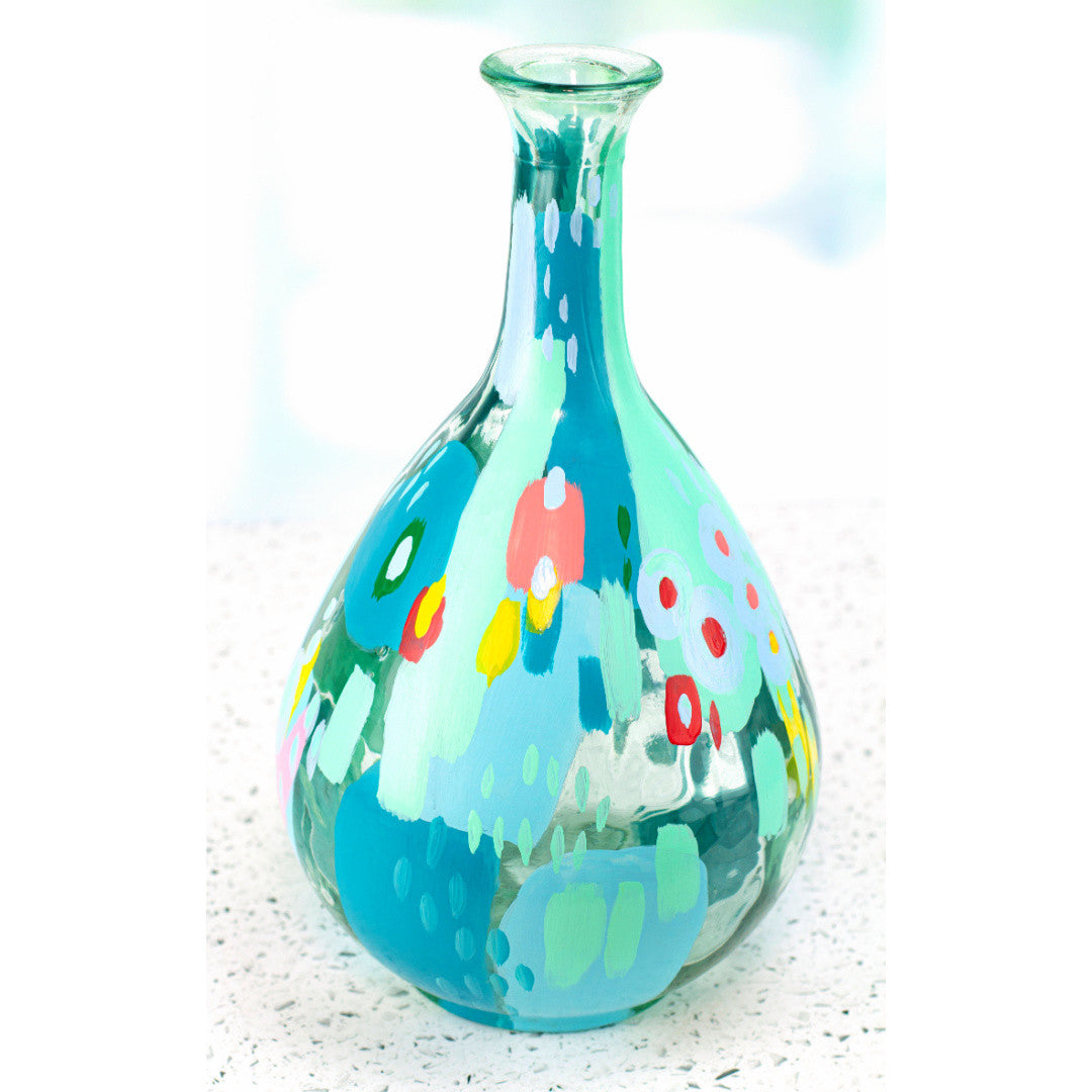 White DecoArt Glass Paint in 2 oz bottle, suitable for decorating and detailing glass surfaces with vibrant color.