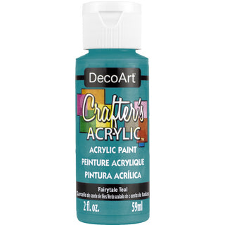 DecoArt Crafter's Acrylic in Fairytale Teal, vibrant craft paint in a jar, suitable for arts and DIY projects