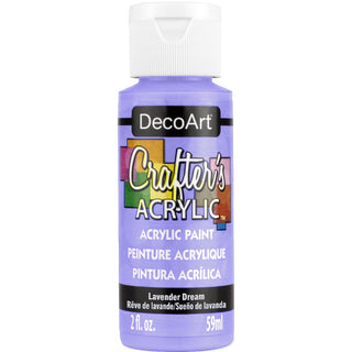 Lavender-colored Crafter's Acrylic paint by DecoArt in a jar, ideal for crafting and art projects.