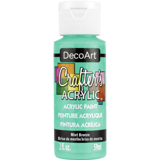 Mint Breeze Crafter's Acrylic paint bottle from DecoArt with a mint green color on the label