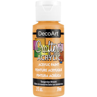 DecoArt Crafter's Acrylic paint in Tangerine Dream, vibrant orange color, suitable for arts and crafts projects.